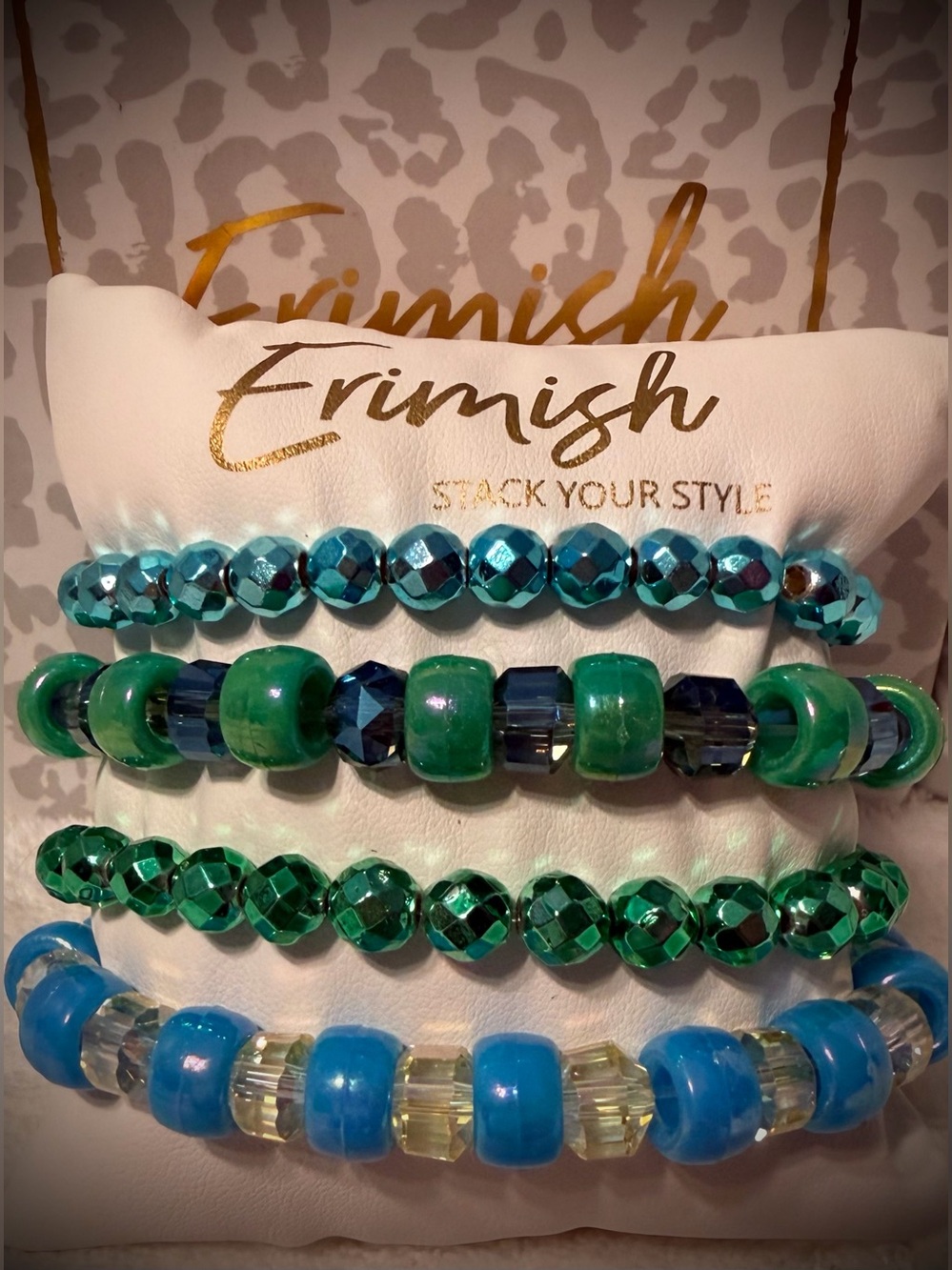 New ERIMISH Bracelets 4 Pc Stack - Multi - Custom Regular, Kids or Extended